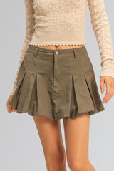 Twill Pleated Balloon Mini Skirt | Forever 21 Womens