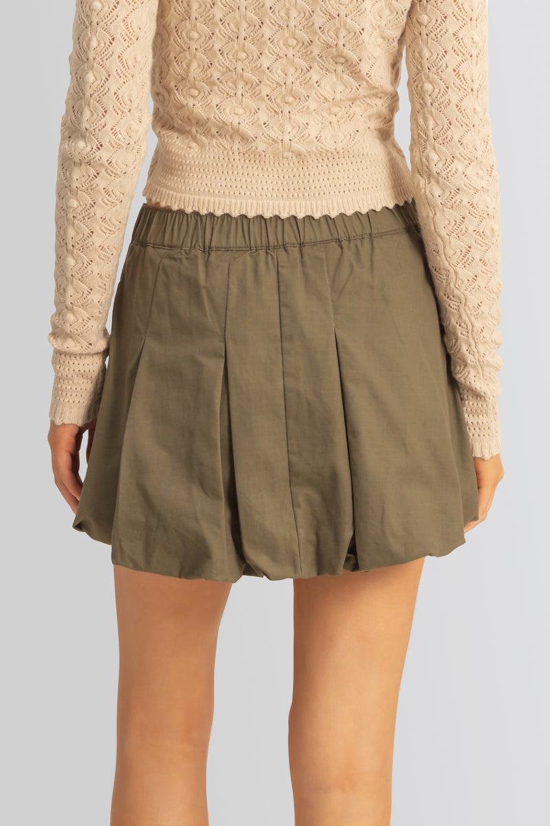 Twill Pleated Balloon Mini Skirt | Forever 21 Womens
