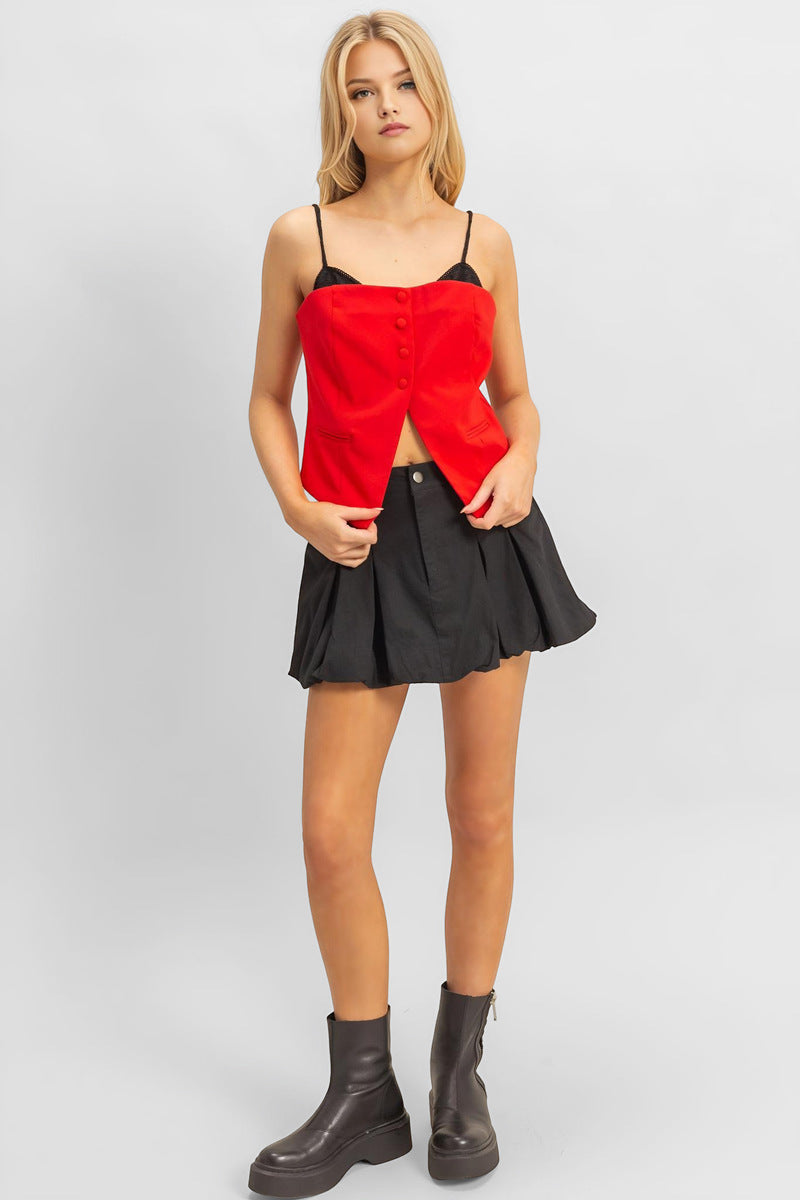 Twill Pleated Balloon Mini Skirt | Forever 21 Womens