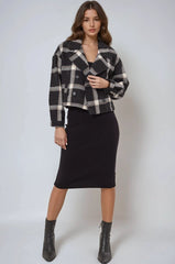 Plaid Double-Breasted Cropped Jacket | Forever 21 Womens