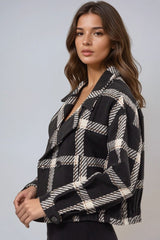 Plaid Double-Breasted Cropped Jacket | Forever 21 Womens
