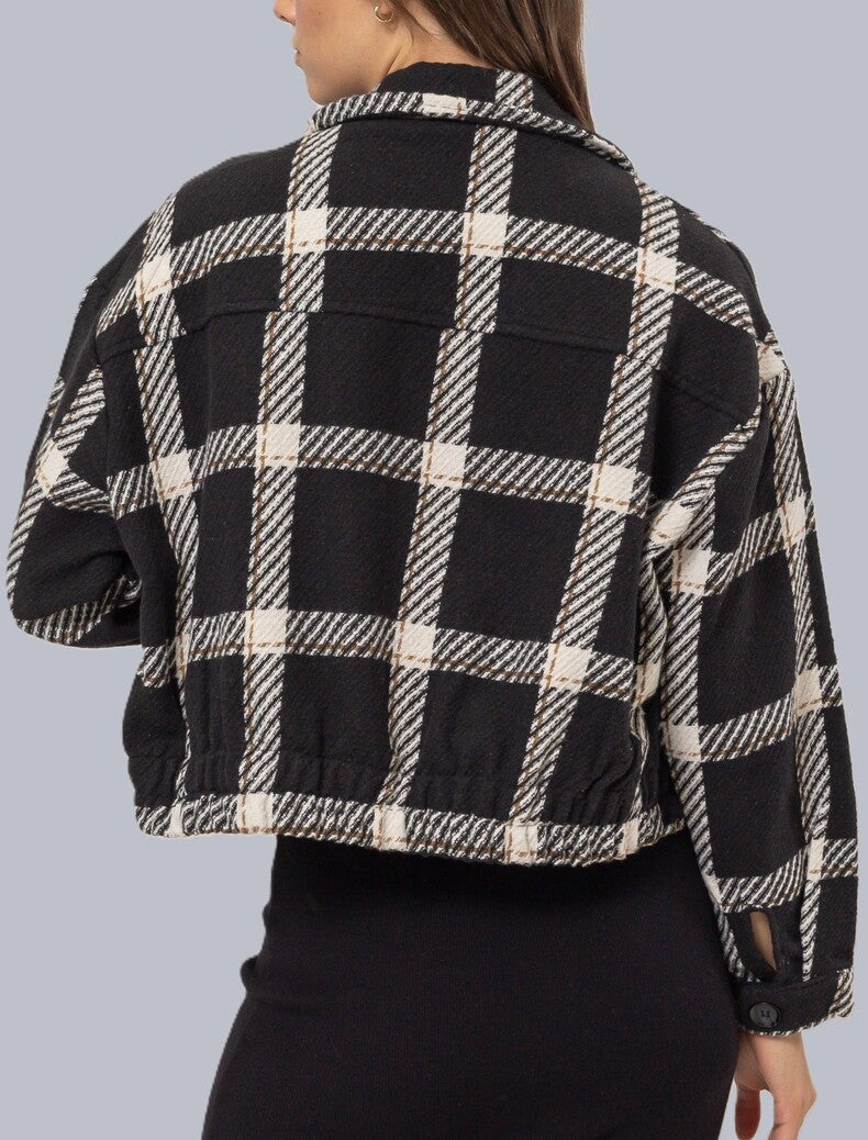 Plaid Double-Breasted Cropped Jacket | Forever 21 Womens