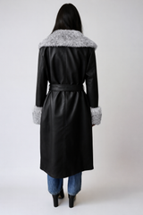 Faux Leather & Faux Fur-Trim Trench Coat | Forever 21 Womens