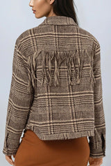 Glen Plaid Fringe-Trim Jacket | Forever 21 Womens