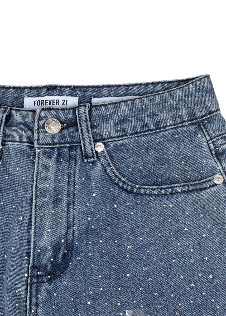 Wide-Leg Rhinestone Jeans | Forever 21 Womens