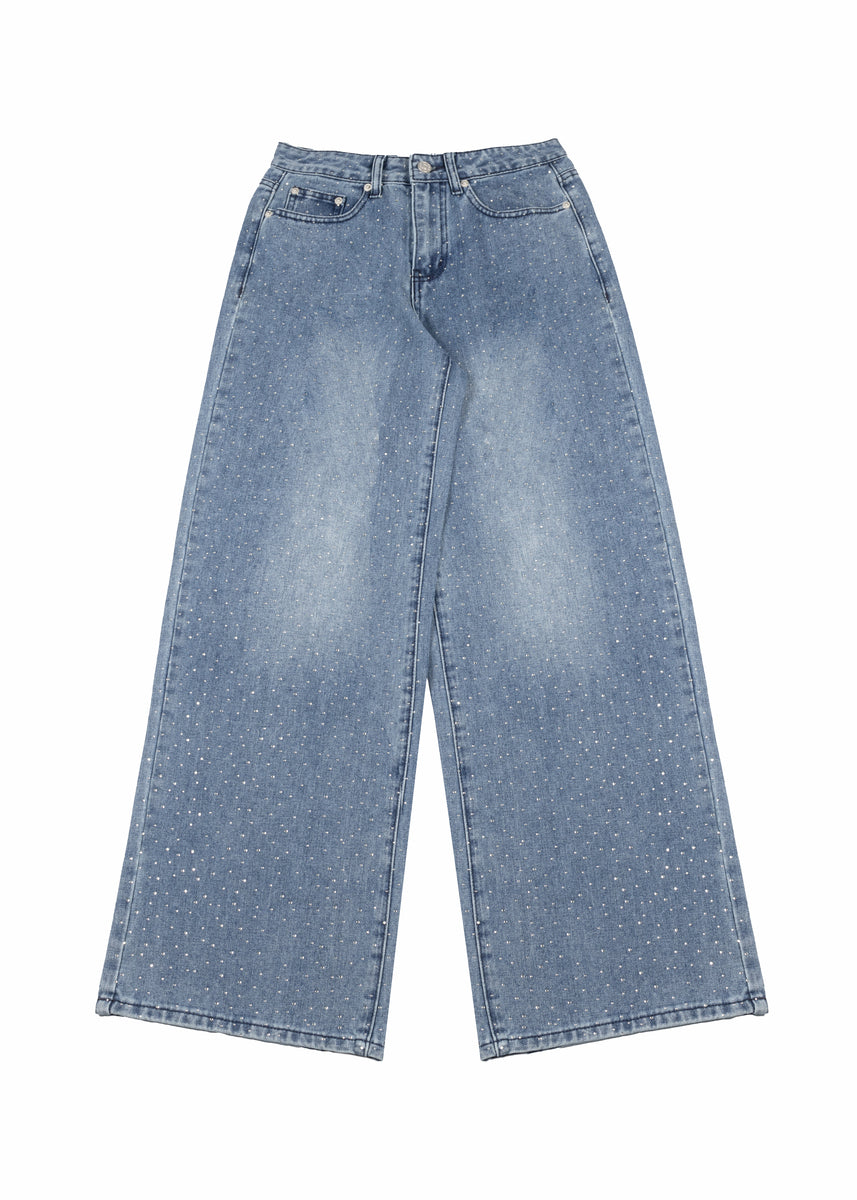 Wide-Leg Rhinestone Jeans | Forever 21 Womens