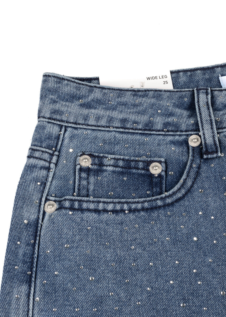 Wide-Leg Rhinestone Jeans | Forever 21 Womens
