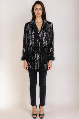 Sequin Feather-Trim Blazer | Forever 21 Womens