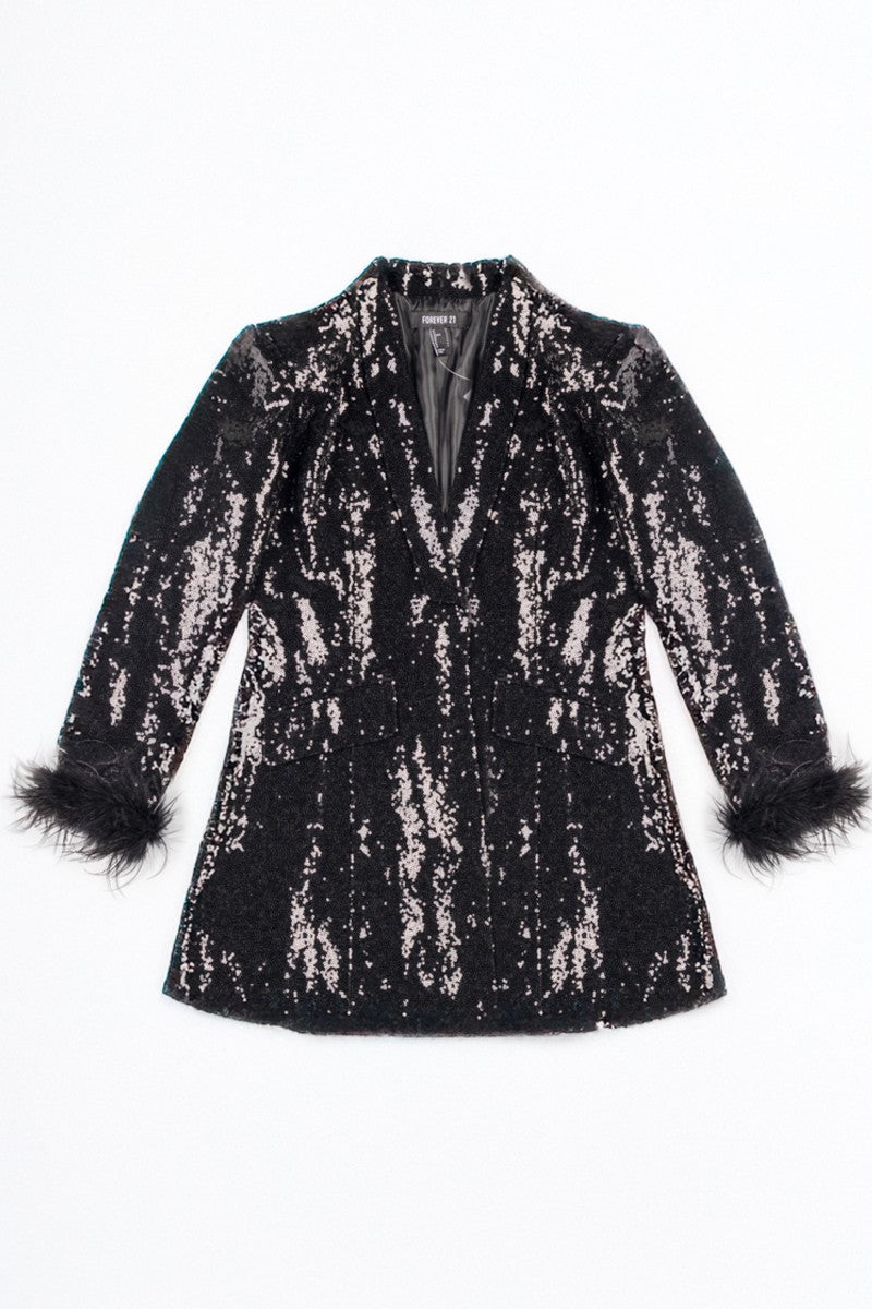 Sequin Feather-Trim Blazer | Forever 21 Womens