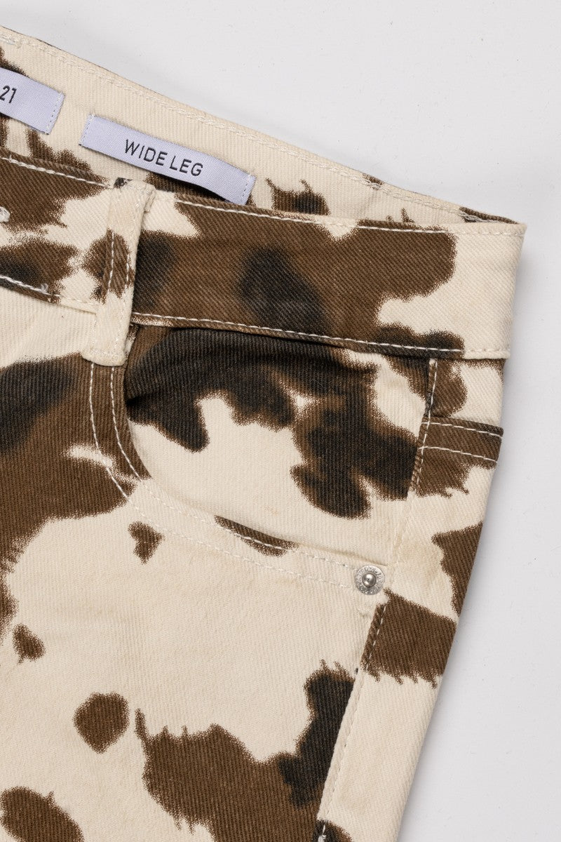Cow Print Wide-Leg Jeans | Forever 21 Womens