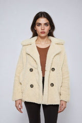 Double-Breasted Faux Shearling Coat | Forever 21 Womens