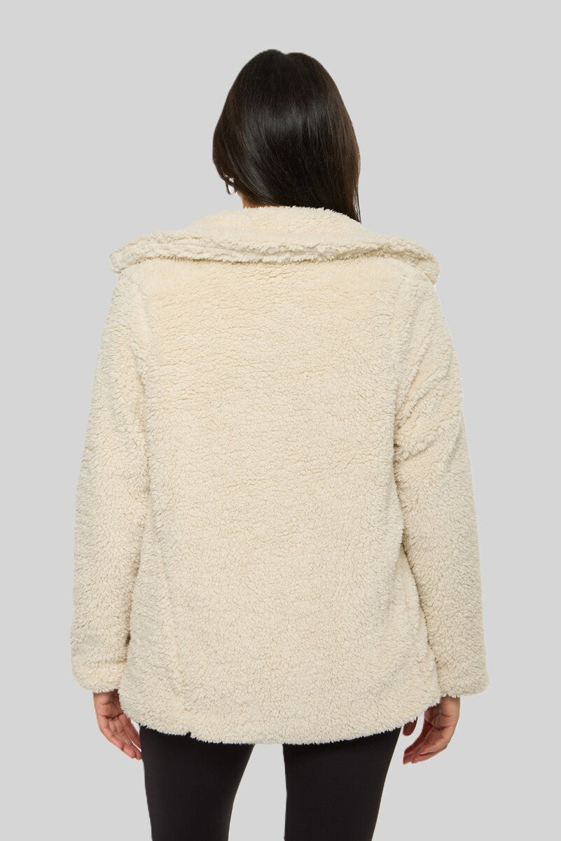 Double-Breasted Faux Shearling Coat | Forever 21 Womens