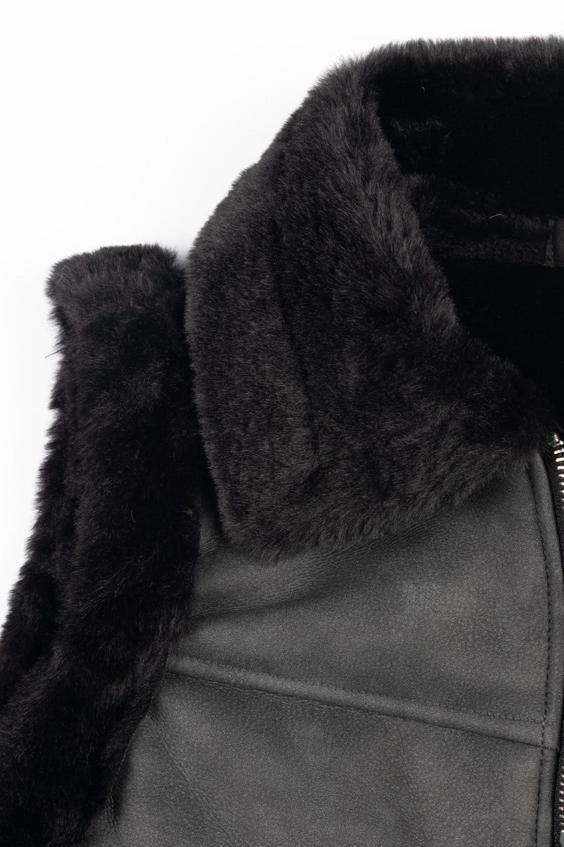 Faux Leather & Shearling Vest | Forever 21 Womens