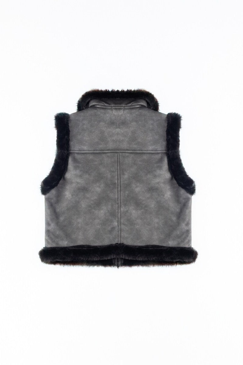 Faux Leather & Shearling Vest | Forever 21 Womens