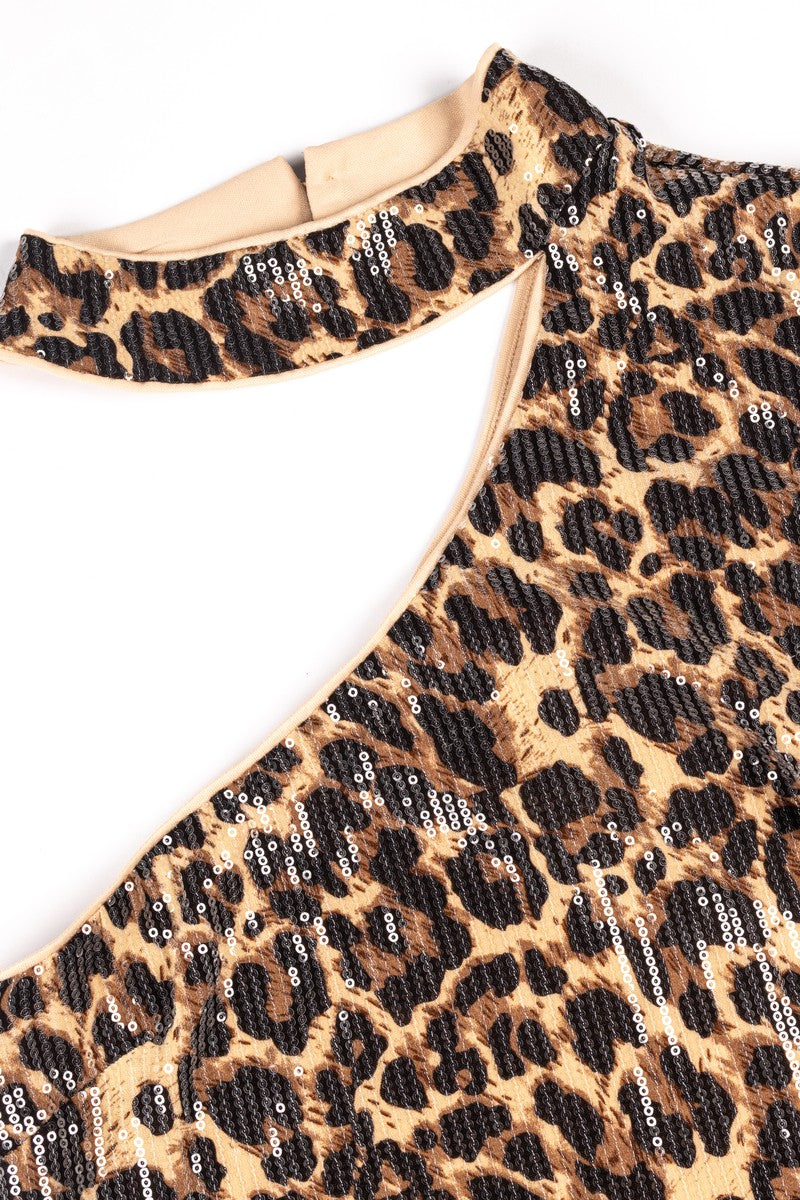Sequin One-Shoulder Leopard Mini Dress | Forever 21 Womens