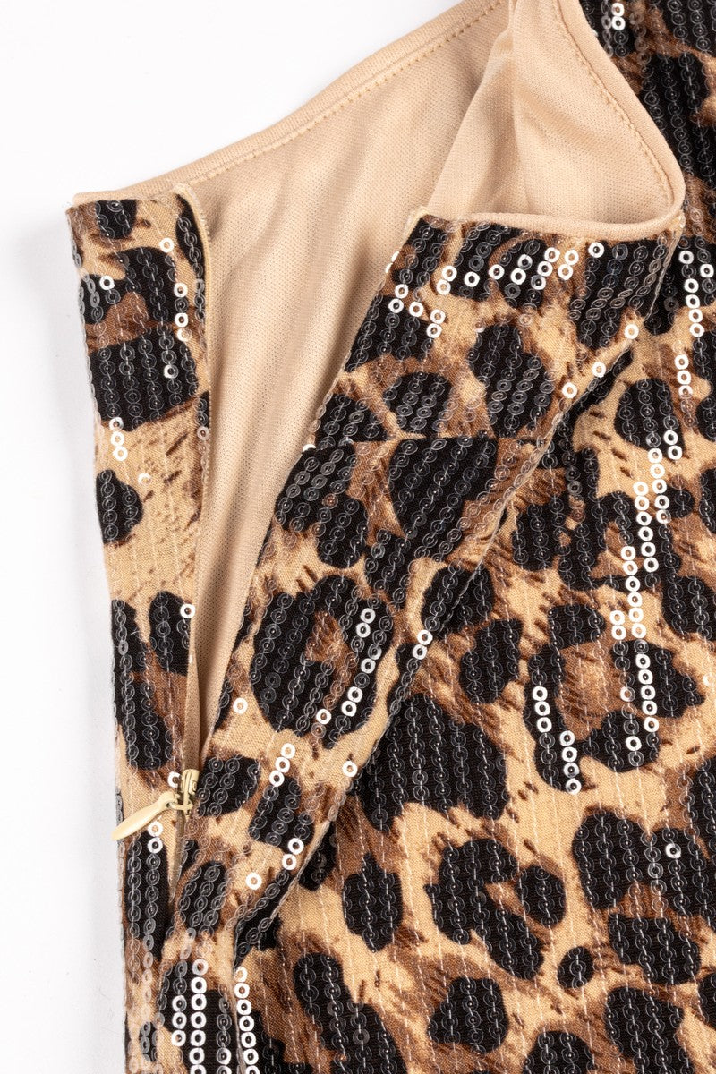 Sequin One-Shoulder Leopard Mini Dress | Forever 21 Womens
