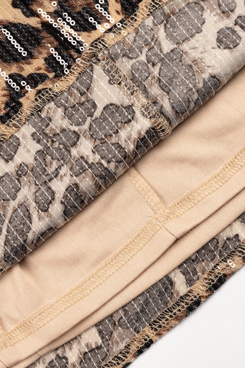 Sequin One-Shoulder Leopard Mini Dress | Forever 21 Womens