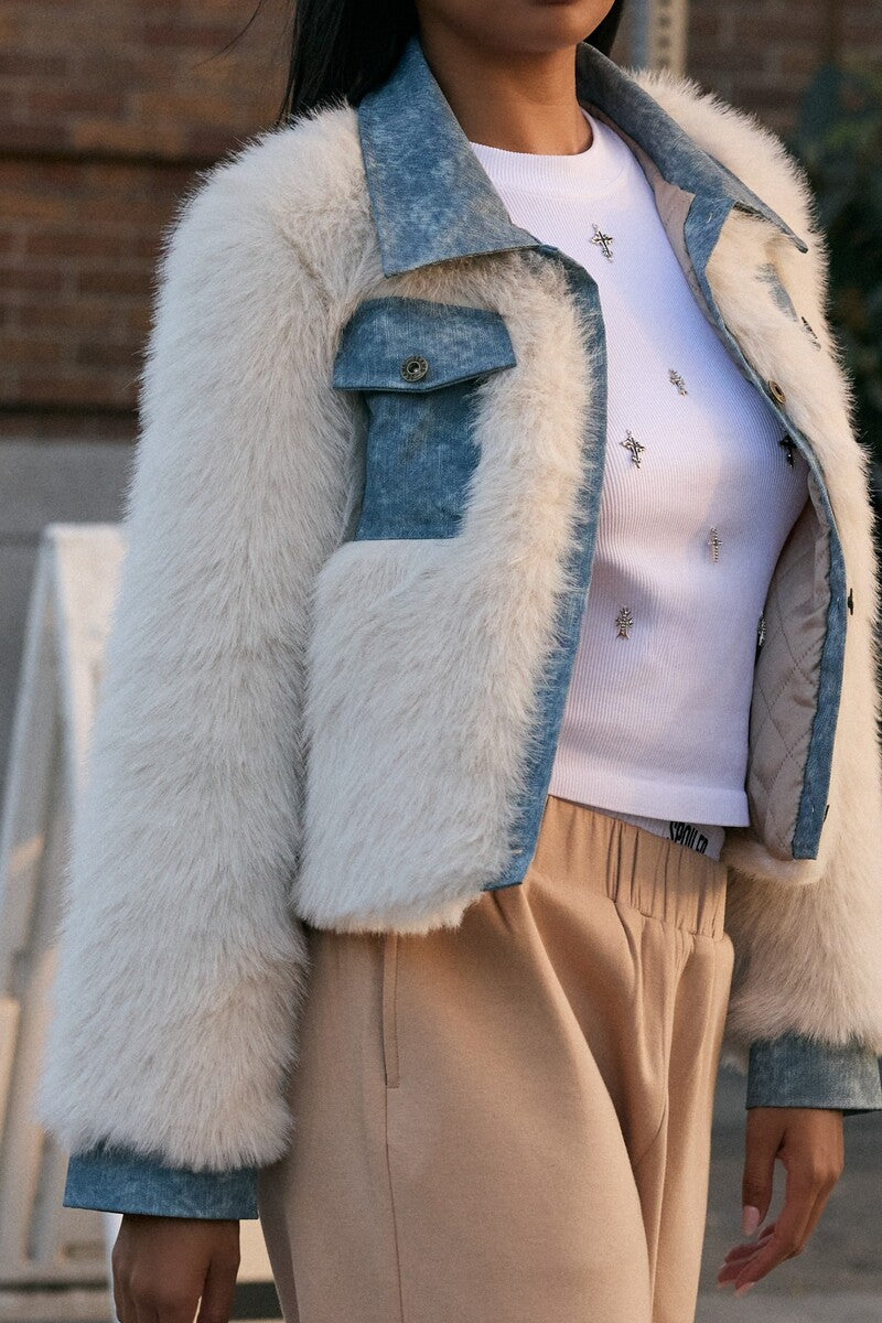 Faux Fur & Denim Jacket | Forever 21 Womens
