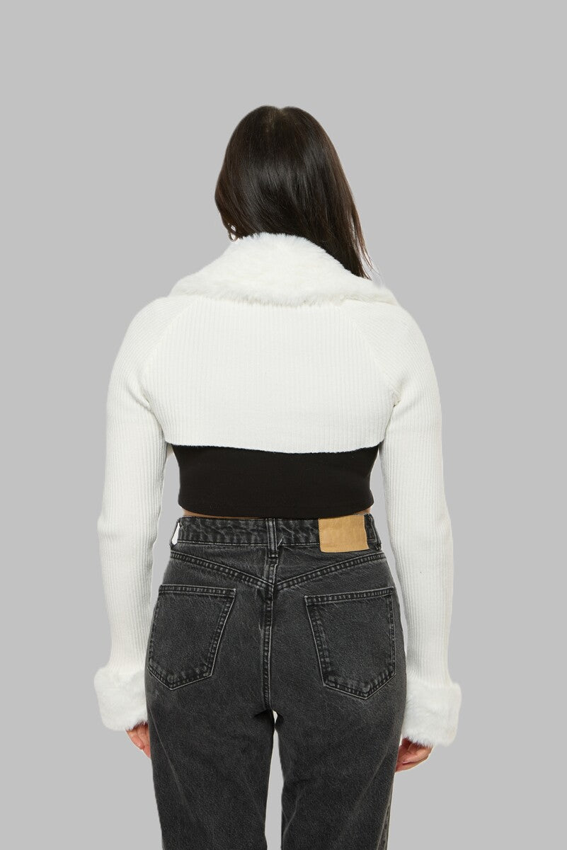 Faux Fur-Trim Bolero Sweater | Forever 21 Womens