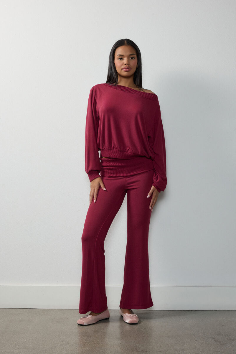 Off-The-Shoulder Top & Flare Pants Set | Forever 21 Womens