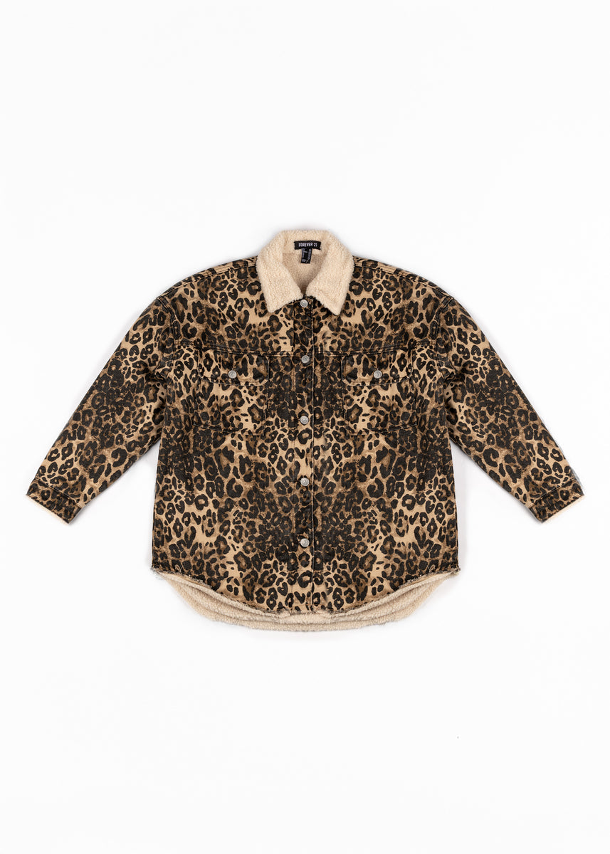 Leopard Print Faux Shearling Shacket | Forever 21 Womens