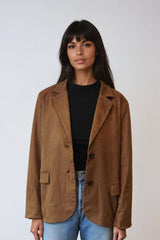 Faux Suede Button-Front Blazer Jacket | Forever 21 Womens