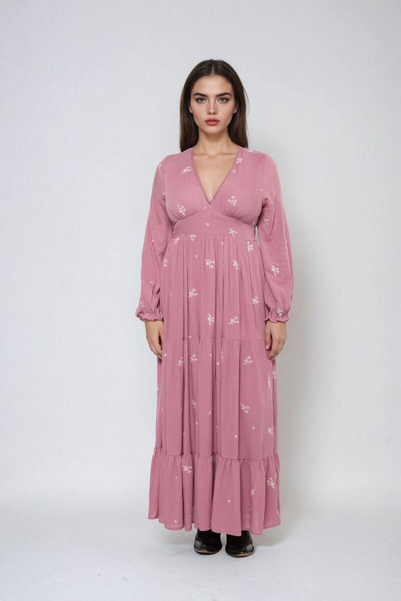 Floral-Embroidered Tiered Maxi Dress | Forever 21 Womens