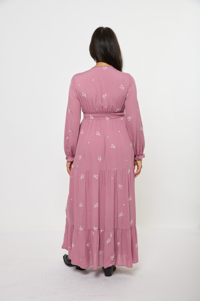Floral-Embroidered Tiered Maxi Dress | Forever 21 Womens