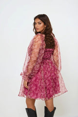Floral Print Organza Mini Dress | Forever 21 Womens