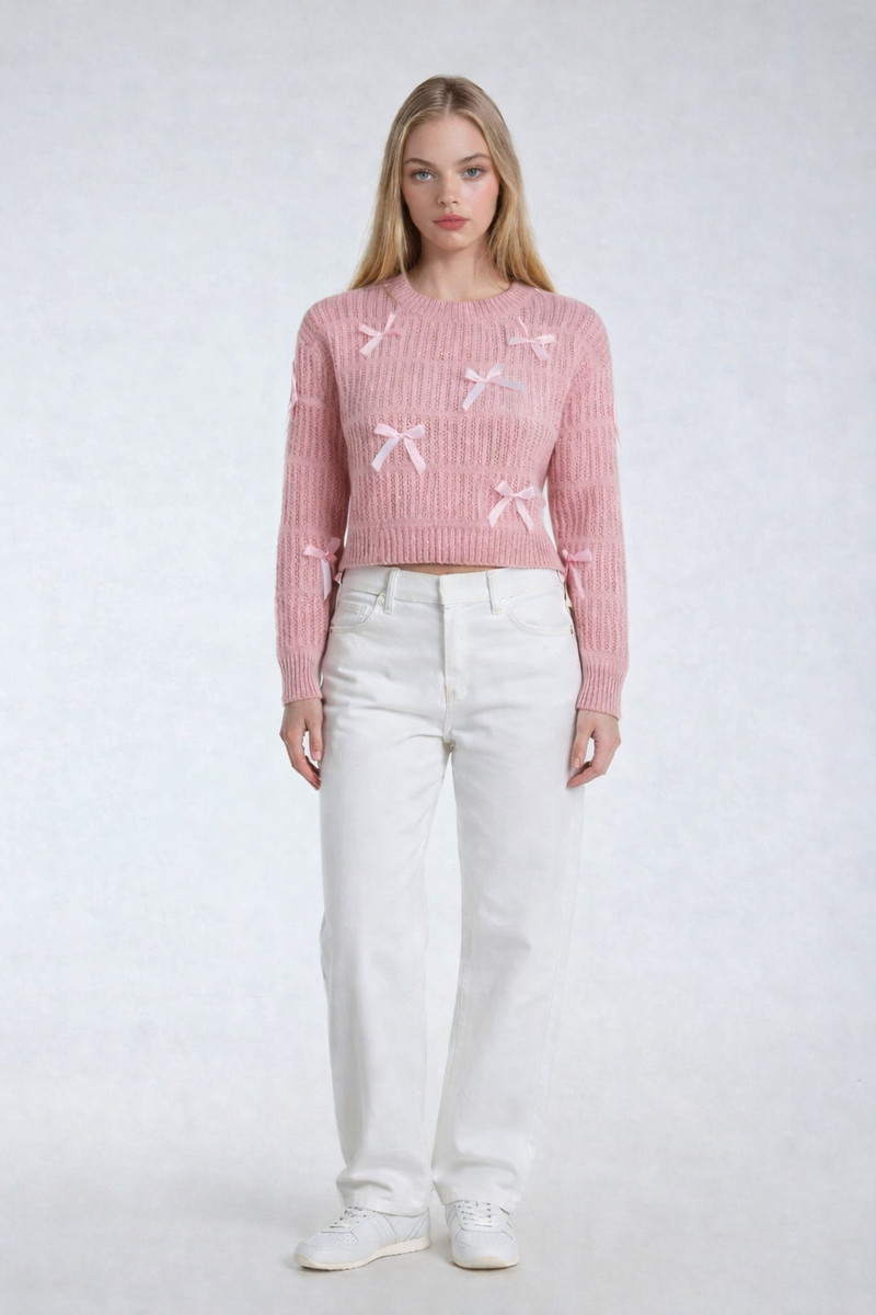 Ribbon Bow Cropped Sweater | Forever 21 Womens
