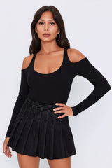 Pleated Denim Mini Skirt | Forever 21 Womens