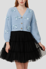 Ribbon Bow Cropped Cardigan Sweater | Forever 21 Womens