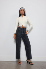 Contrast-Trim Cropped Cardigan Sweater | Forever 21 Womens