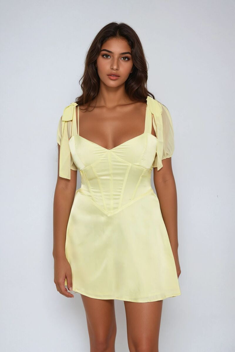 Satin Bow-Strap Corset Mini Dress | Forever 21 Womens