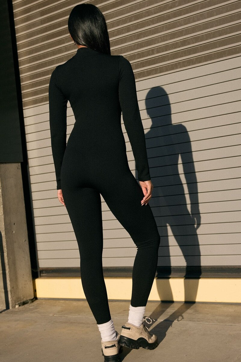 Seamless Ribbed Zip-Front Jumpsuit | Forever 21 Womens