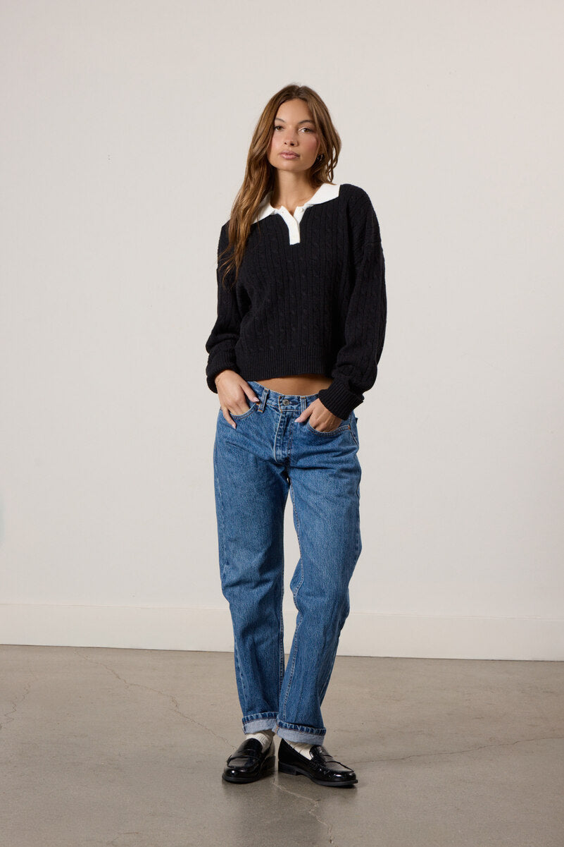 Contrast Henley Cable Knit Sweater | Forever 21 Womens
