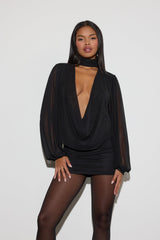 Plunging Cowl Neck Mini Dress | Forever 21 Womens