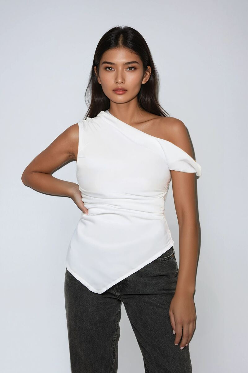 Asymmetrical One-Shoulder Ruched Top | Forever 21 Womens