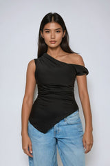 Asymmetrical One-Shoulder Ruched Top | Forever 21 Womens