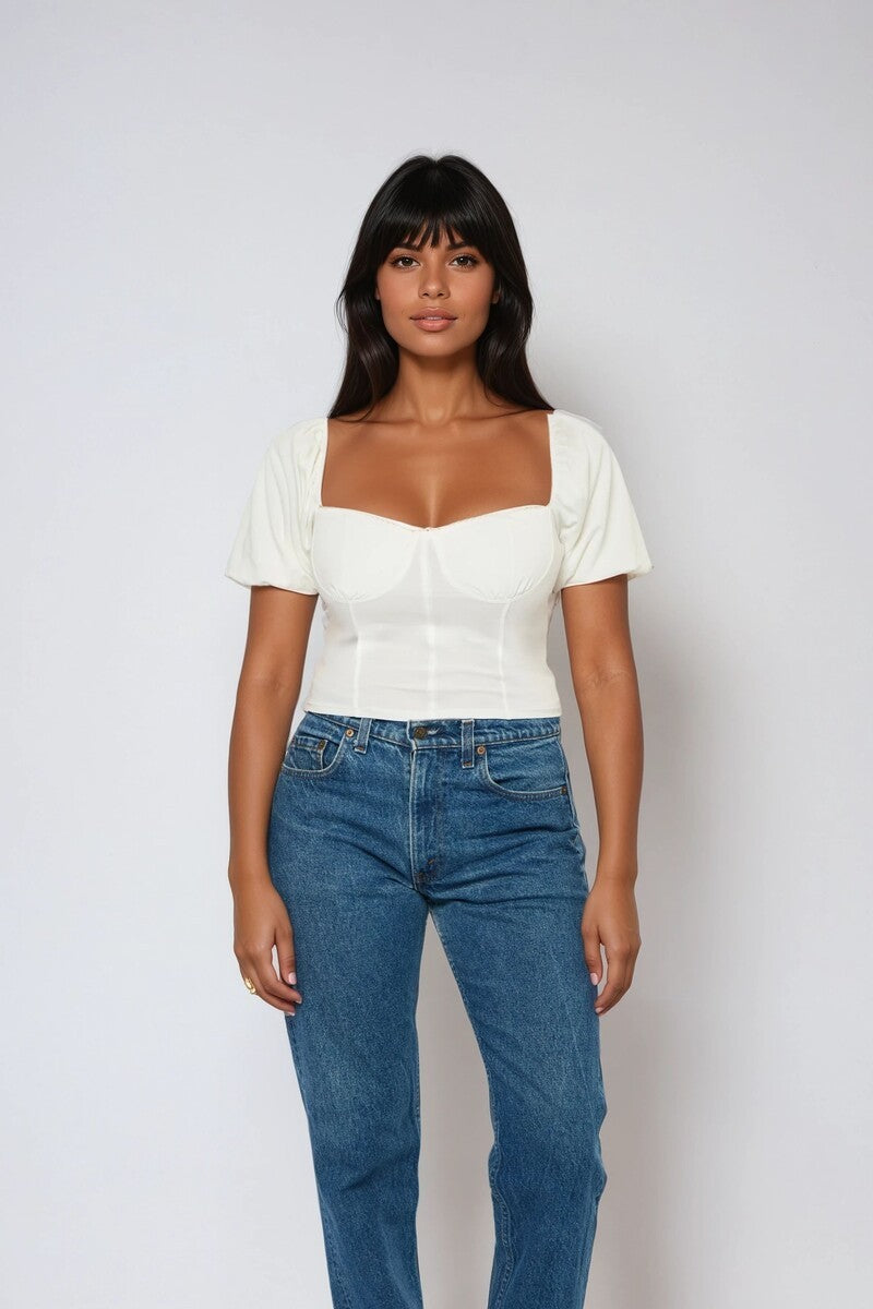 Jersey Knit Puff-Sleeve Top | Forever 21 Womens