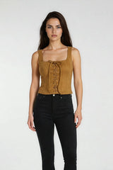 Faux Suede Lace-Up Corset Top | Forever 21 Womens