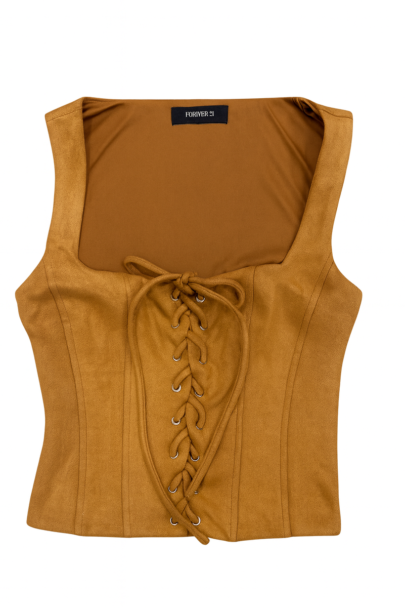 Faux Suede Lace-Up Corset Top | Forever 21 Womens