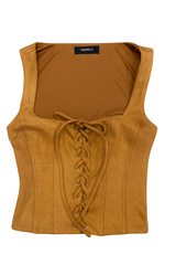 Faux Suede Lace-Up Corset Top | Forever 21 Womens