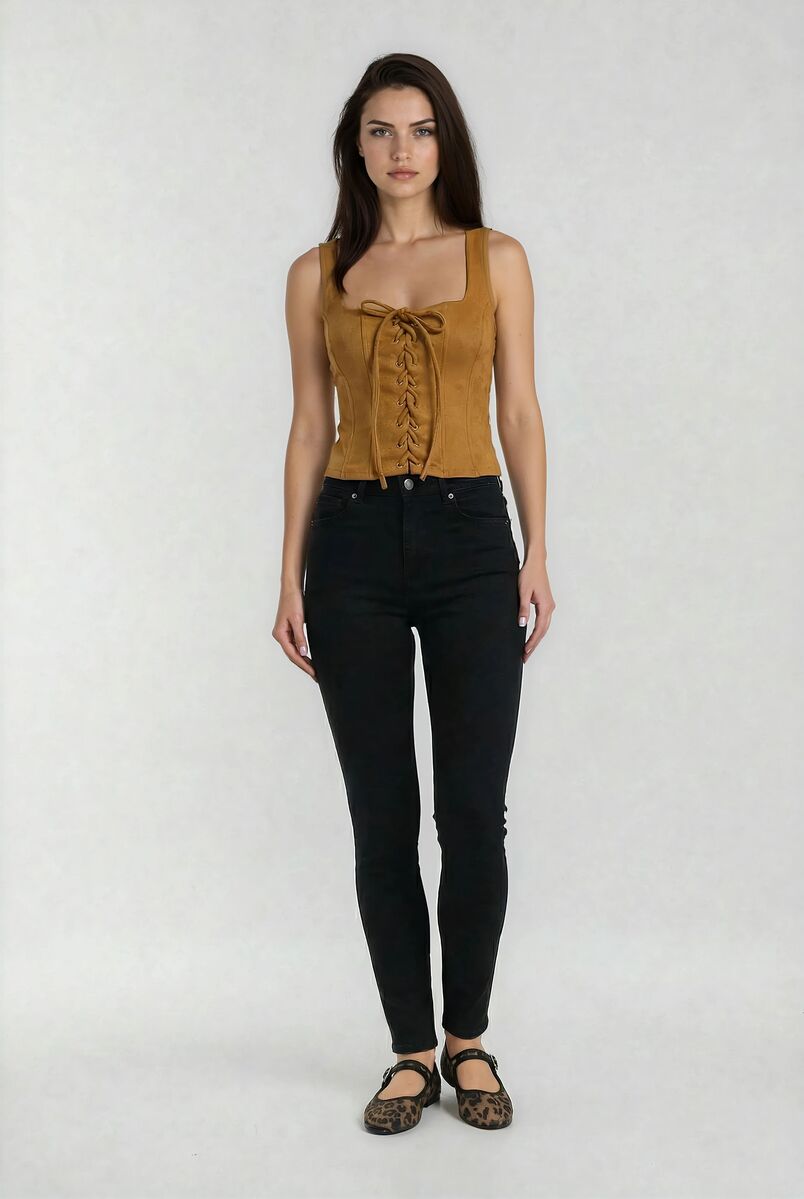 Faux Suede Lace-Up Corset Top | Forever 21 Womens