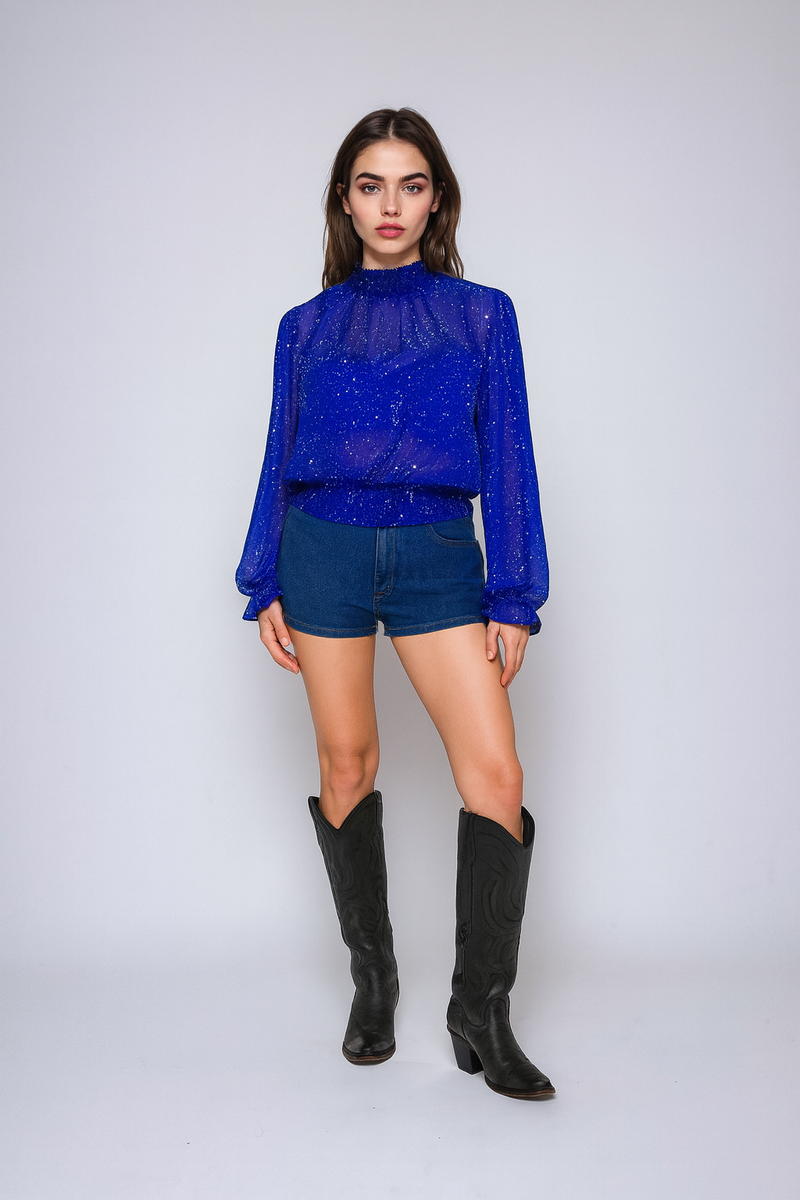 Celestial Print Sheer Chiffon Top | Forever 21 Womens