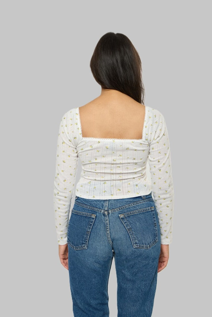 Floral Pointelle Long-Sleeve Top | Forever 21 Womens