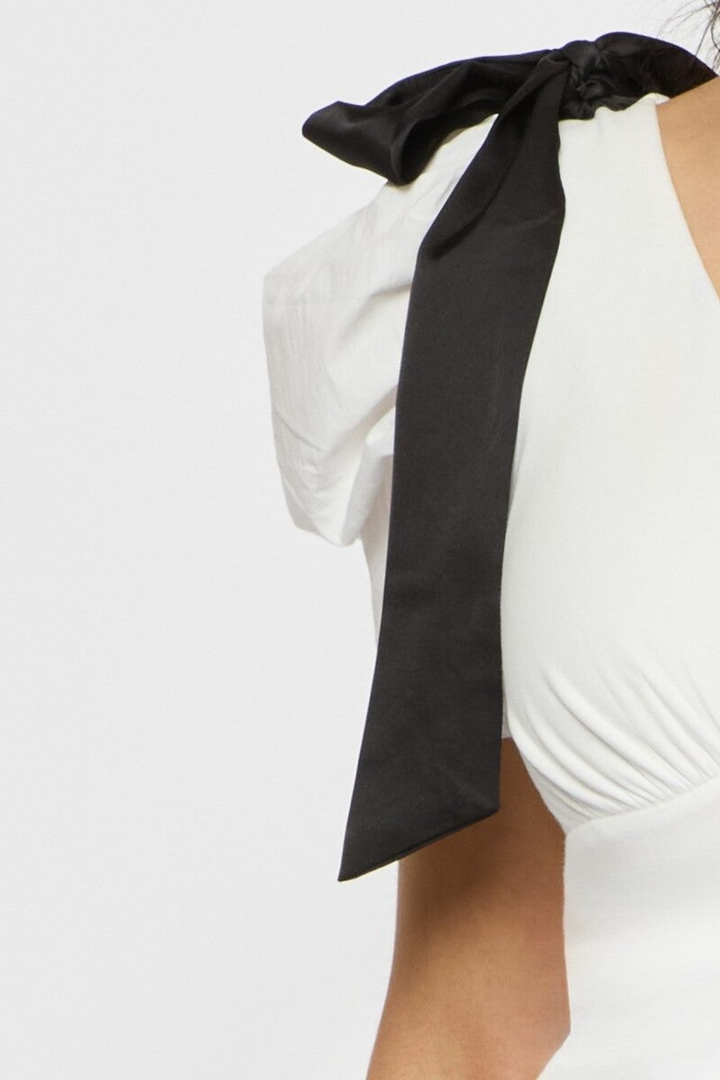 Puff-Sleeve Satin Bow Top | Forever 21 Womens