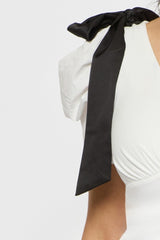 Puff-Sleeve Satin Bow Top | Forever 21 Womens