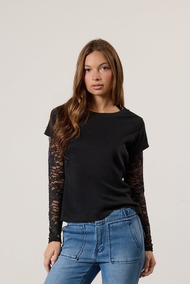 Lace-Sleeve Layered Top | Forever 21 Womens