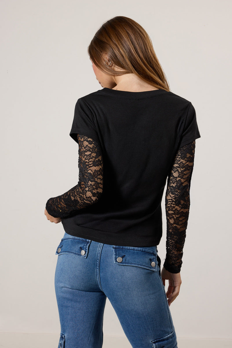 Lace-Sleeve Layered Top | Forever 21 Womens